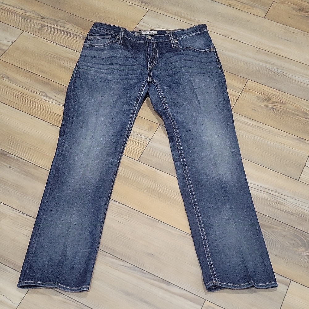 BKE Men's Blue Straight Jeans with Faded Wash